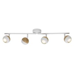 G59432/75 Skanuj reflektor LED z 4 płomieniami światło białe / drewniane