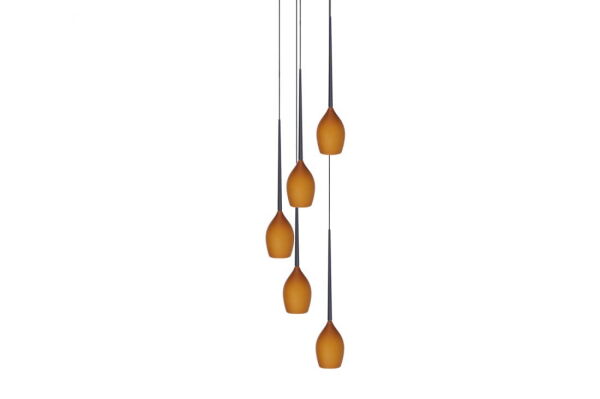 Lampa wisząca IZZA 5 bursztynowa AZ1231 Azzardo