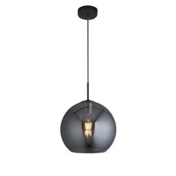 1031-1SM Amsterdam Lampa wisząca - czarny Metal & Smoked szkło Searchlight