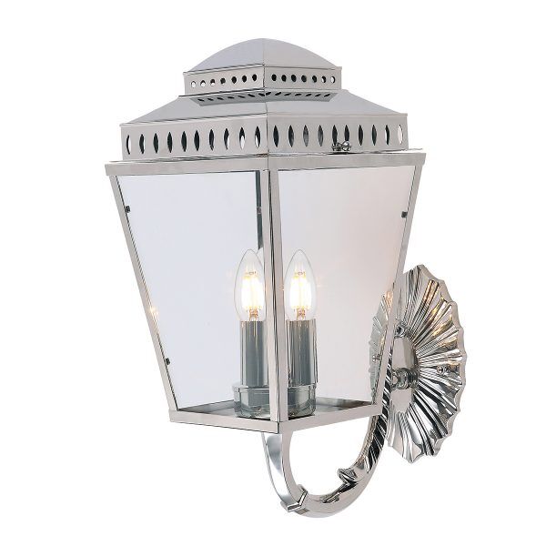 MANSION-HOUSE-WB1-PN Mansion House 3 Light Wall Lantern – polerowany nikiel Elstead - Mega RABATY w koszyku %