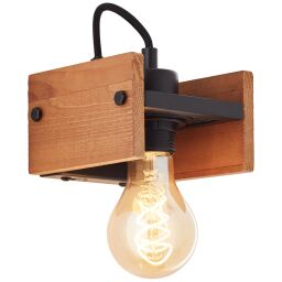 99448/76 Calandra Kinkiet lampa 1flg czarny/kolor drewna Brilliant