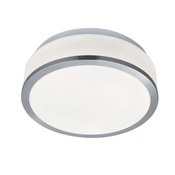 7039-23SS Cheese 2LT Flush - satyna srebrny & szkło Shade, IP44 Searchlight
