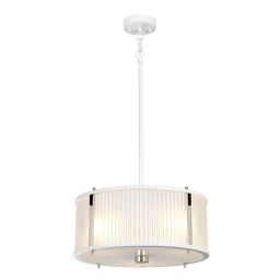 DL-CORONA-3P-WPN Lampa wisząca Corona 3 Light – biały polerowany nikiel Elstead - Mega RABATY w koszyku %