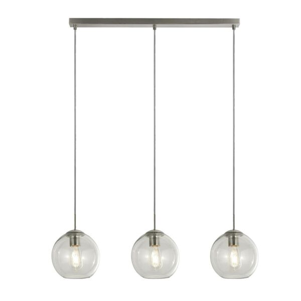 1033-3CL Balls 3Lt Bar Pendant - Chrome Metal & Clear Glass Searchlight