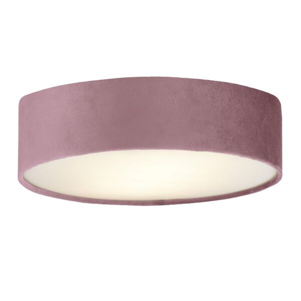 23298-3PI Drum 2 3Lt Flush Lampa sufitowa Pink Velvet Shade Searchlight