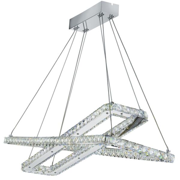 7123CC Clover 2Lt LED Lampa wisząca - Chrome & Clear szkło Searchlight