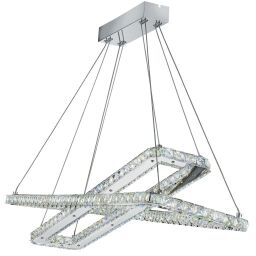 7123CC Clover 2Lt LED Lampa wisząca - Chrome & Clear szkło Searchlight