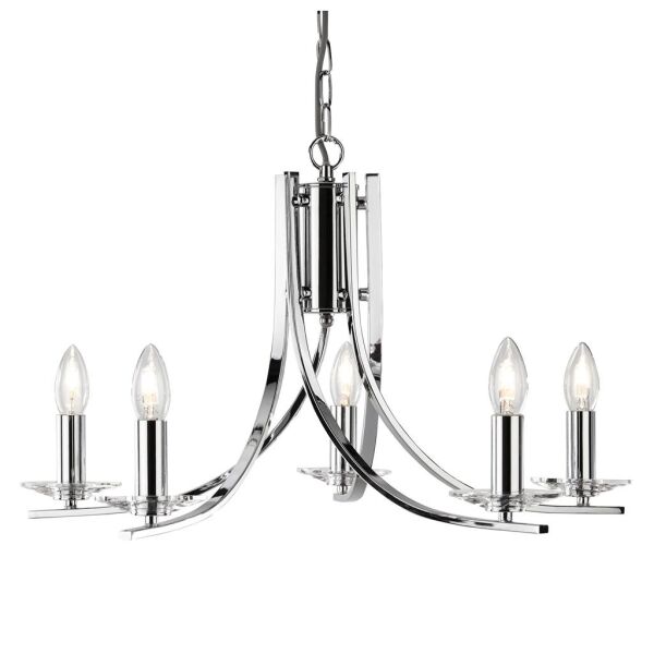 4165-5CC Ascona 5Lt Lampa wisząca - Chrome & Clear szkło Sconces Searchlight