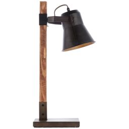 82149/46 Plow lampa stołowa czarna stal / drewno