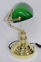 2491 RETRO gold Lampa bankierska zielona od ręki