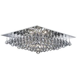 7308-8CC Hanna 8Lt Flush - Chrome & Clear kryształ Pyramid Drops Searchlight