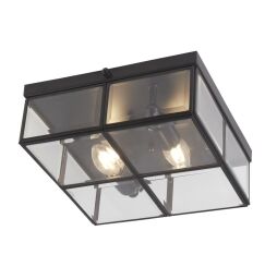 6769-26BK Pisa 2LT Flush -czarny with Clear Bevelled szkło Searchlight