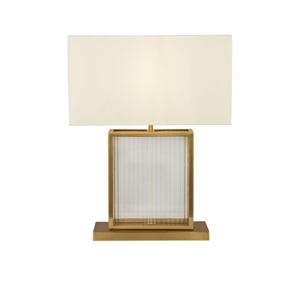 EU54210SB Clarendon Lampa stołowa - Tempered szkło, Brass & Velvet Shade Searchlight