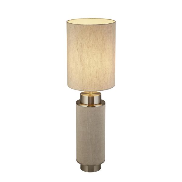 EU59041SN Flask Lampa stołowa - Natural Hessian with satyna Nickle Searchlight