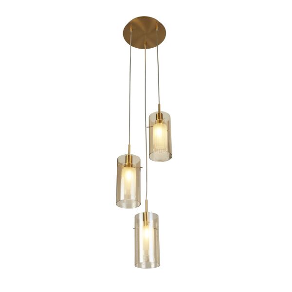 2303-3CP Duo III Bronze Multi-Drop Pendant Light Searchlight