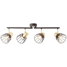 86931/78 Lampa punktowa Posca 4-płomieniowa czarny mat / mosiądz szczotkowany