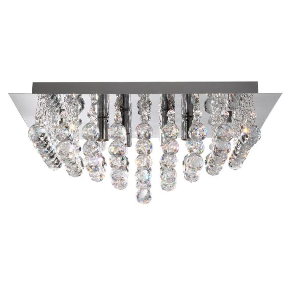 6404-4CC Hanna 4Lt Flush Lampa sufitowa - Chrome & Clear kryształ Searchlight