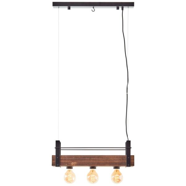 99540/46 Bankwood Lampa wisząca 3flg czarny stal/holz Brilliant