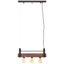 99540/46 Bankwood Lampa wisząca 3flg czarny stal/holz Brilliant