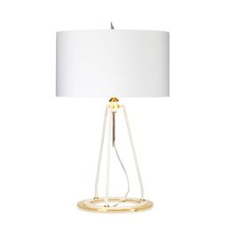 FERRARA-TL-WPG Lampa stołowa Ferrara 1 – białe polerowane złoto Elstead - Mega RABATY w koszyku %