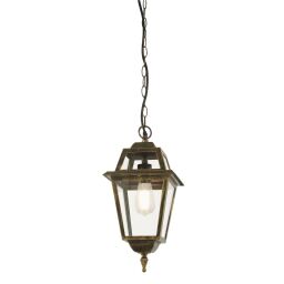 1526 New Orleans Pendant Lantern,  Black Gold & Glass,IP44 Searchlight