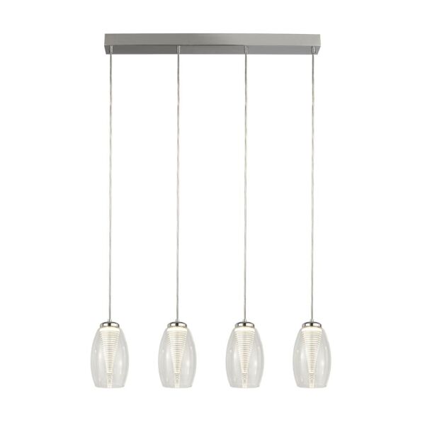 97292-4CL Cyclone 4Lt Bar Lampa wisząca - Chrome & Clear szkło Searchlight