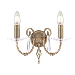 AG2-AGED-BRASS Lampa ścienna Aegean 2 Light – postarzany mosiądz Elstead - Mega RABATY w koszyku %