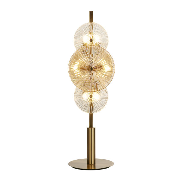 EU88211-6BZ Wagon Wheel 6Lt Table Lamp, Bronze with Clear and Amber Glas Searchlight