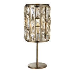 EU6584AB Bijou Antique Brass & Champagne Glass Table Lamp Searchlight