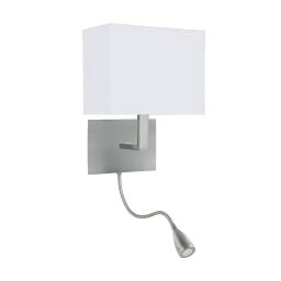 6519SS Hotel LED 2LT Adjustable Kinkiet - satyna srebrny Searchlight