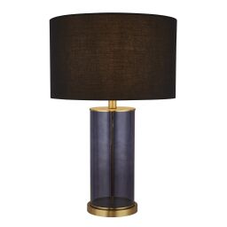 EU60715BL x Liberty Table Lamp - Blue Glass with Black Shade Searchlight