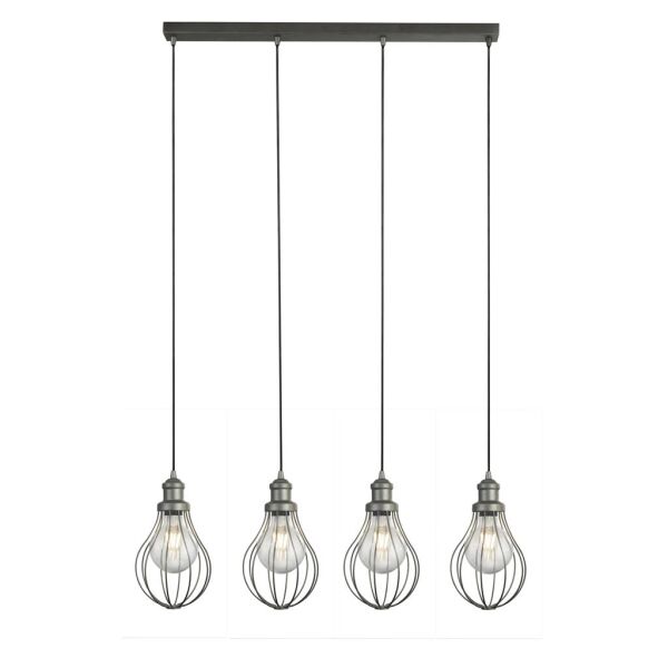 1384-4PW Balloon Cage 4Lt Lampa wisząca - Pewter Metal Searchlight
