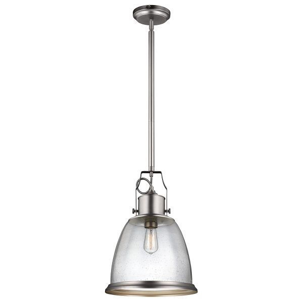 FE-HOBSON-P-L-SN Hobson 1 Light Duża Lampa wisząca Nikiel satynowy Elstead - Mega RABATY w koszyku %