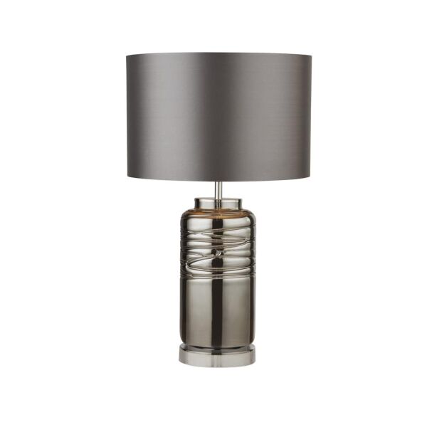 EU8737SM Ellie Lampa stołowa - Column Ridged szkło Base & Grey Shade Searchlight
