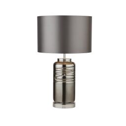 EU8737SM Ellie Lampa stołowa - Column Ridged szkło Base & Grey Shade Searchlight