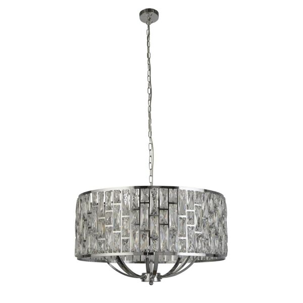 6588-8CC Bijou 8Lt Lampa wisząca - Chrome & kryształ szkło Searchlight