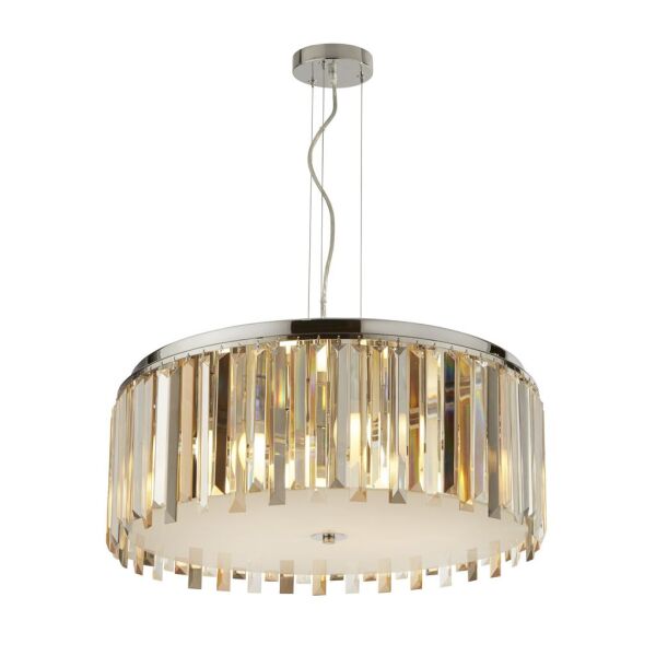 9835-5CC Clarissa 5Lt Drum Lampa wisząca Light - Chrome & szkło Prisms Searchlight