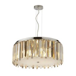 9835-5CC Clarissa 5Lt Drum Lampa wisząca Light - Chrome & szkło Prisms Searchlight