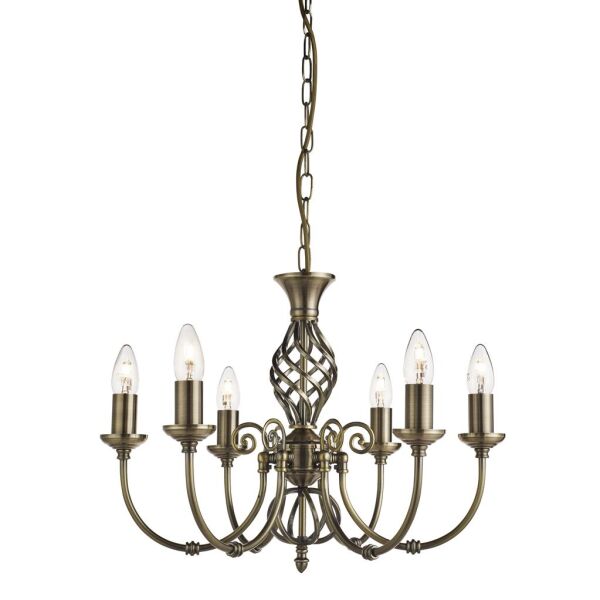 8396-6 Zanzibar 6Lt Lampa wisząca - antyczny mosiądz Searchlight
