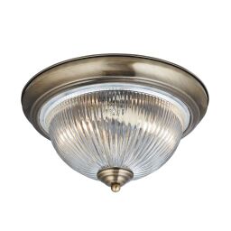 4370 American Diner 2Lt Flush antyczny mosiądz IP44 Searchlight od ręki