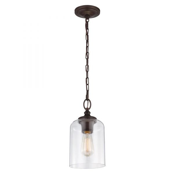 FE-HOUNSLOW-PORB Hounslow 1 Light Mini lampa wisząca olej przetarty brąz Elstead - Mega RABATY w koszyku %