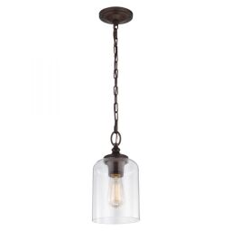 FE-HOUNSLOW-PORB Hounslow 1 Light Mini lampa wisząca olej przetarty brąz Elstead - Mega RABATY w koszyku %