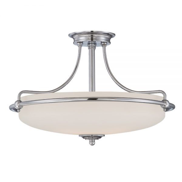 QZ-GRIFFIN-SFM-AN Griffin 4 Light Semi-Flush Light – Antyczny nikiel Elstead - Mega RABATY w koszyku %