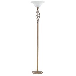 EU6021AB Zanzibar Uplighter Lampa podłogowa - antyczny mosiądz & Marble szkło Searchlight