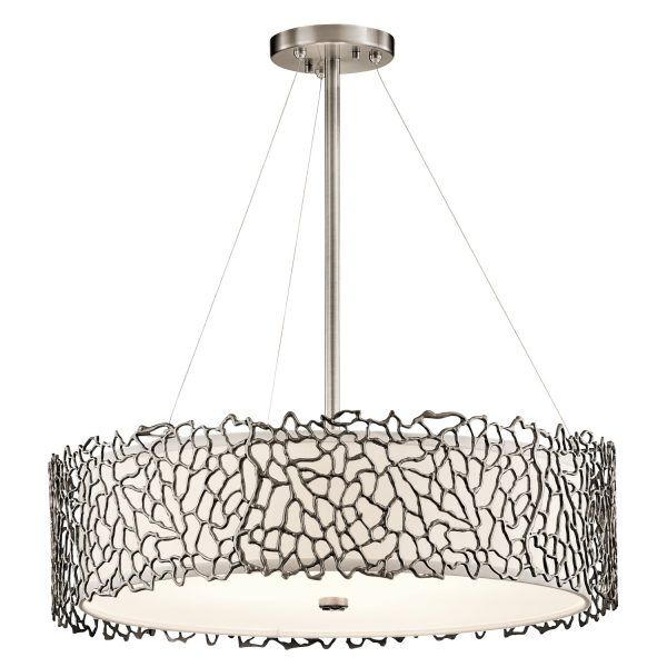 KL-SILVER-CORAL-P-B Srebrny Koral 4 Lekki lampa wisząca Elstead - Mega RABATY w koszyku %
