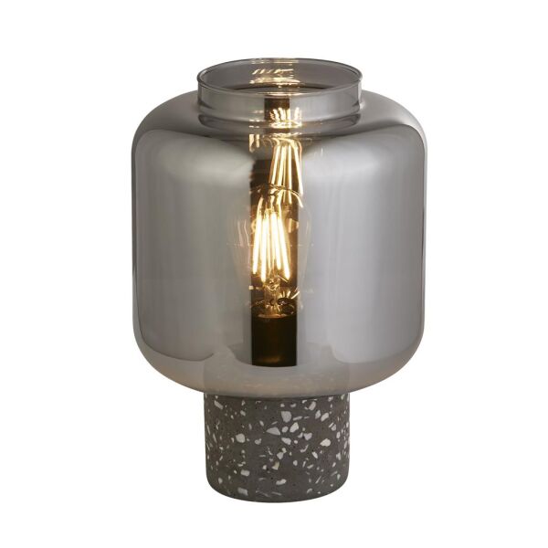 EU60245SM x Vessel - Terrazzo Base And Smoke Glass Table Lamp Searchlight