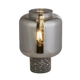 EU60245SM x Vessel - Terrazzo Base And Smoke Glass Table Lamp Searchlight