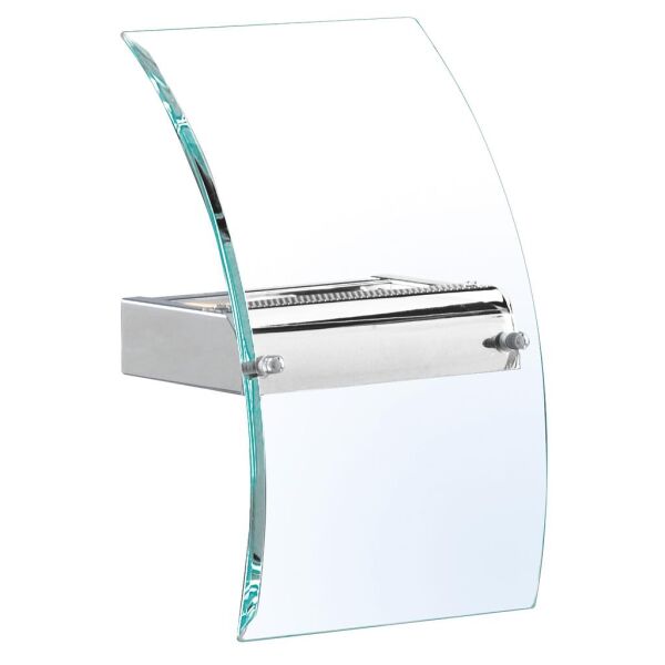 4115-LED Corridor LED Kinkiet - Bevelled Curved szkło & Chrome Searchlight