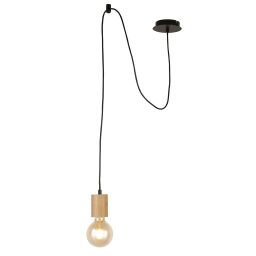 50212-1NA Spinny Lampa wisząca - drewno & czarny Metal Searchlight