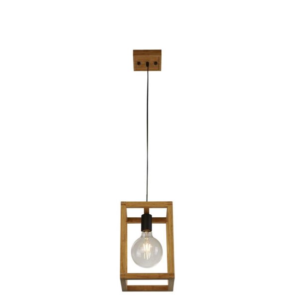 54741-1NA Square Lampa wisząca Lampa sufitowa - drewno & czarny Metal Searchlight